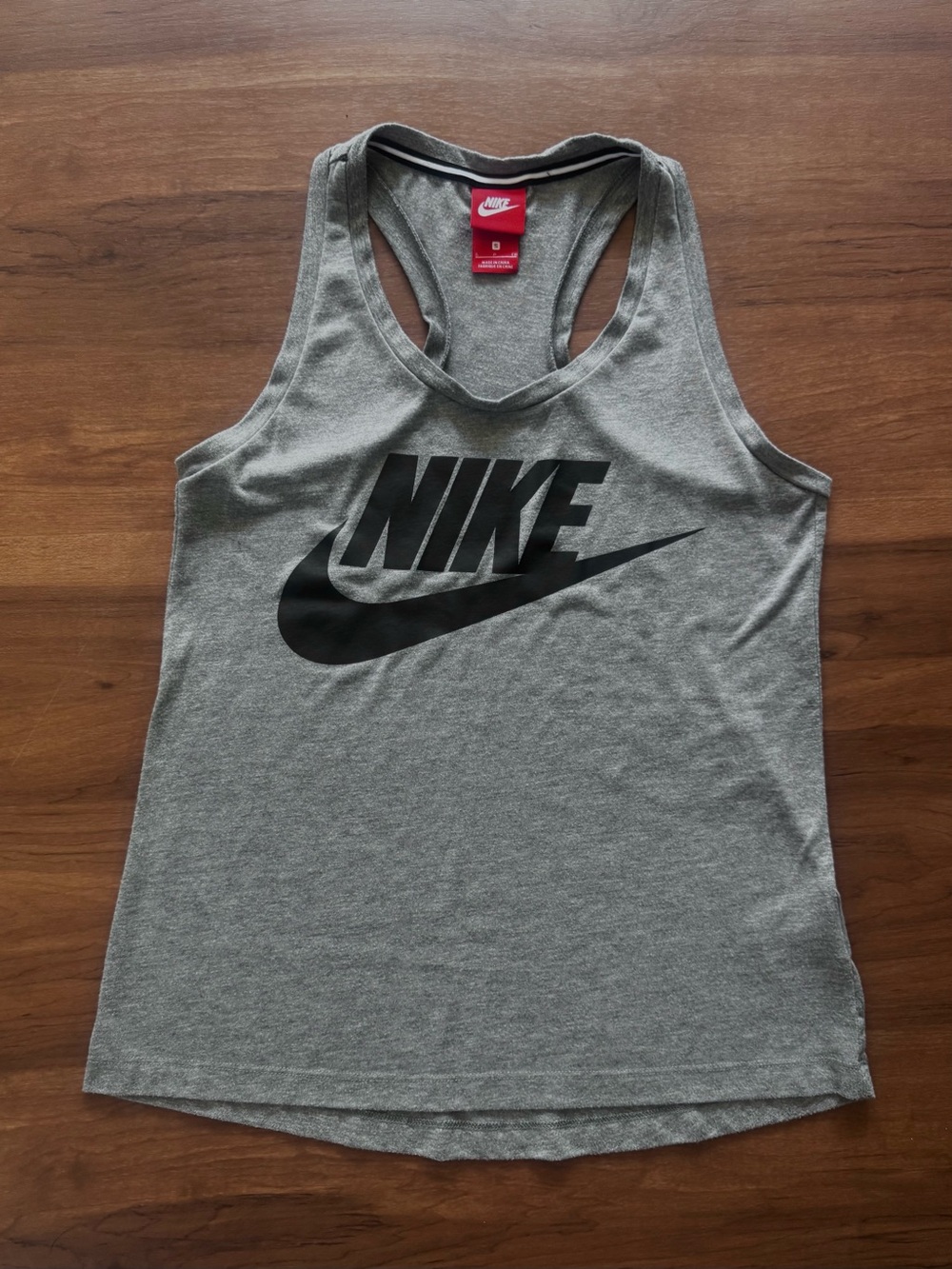 Nike Gray Racerback Logo Tank Top
